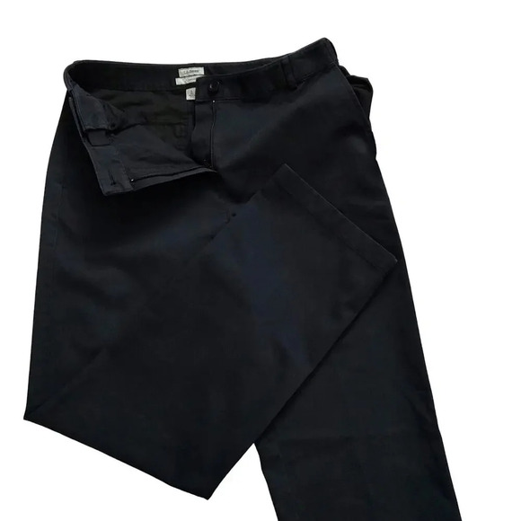 L.L. Bean Classic Fit Soft Black Straight Pants Women 6 - Picture 3 of 10